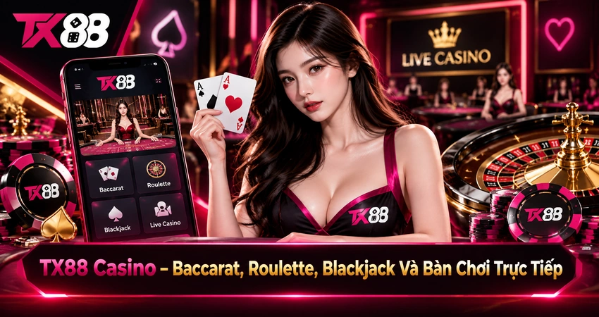 TX88 Casino – Baccarat, Roulette, Blackjack Và Bàn Chơi Trực Tiếp