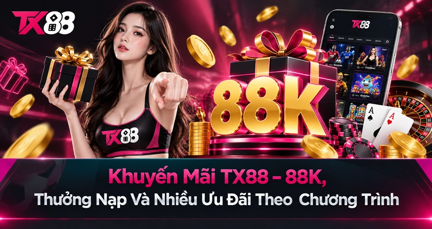 Khuyến Mãi TX88 – 88K, Thưởng Nạp Và Nhiều Ưu Đãi Theo Chương Trình