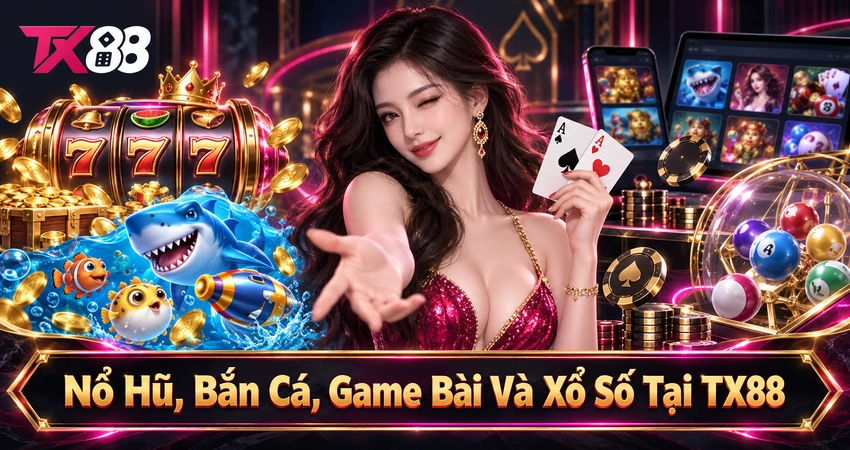 Nổ Hũ, Bắn Cá, Game Bài Và Xổ Số Tại TX88